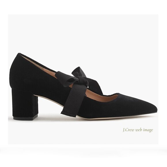 J.Crew Avery Velvet Pumps with Bow, sz 8 - Picture 12 of 12